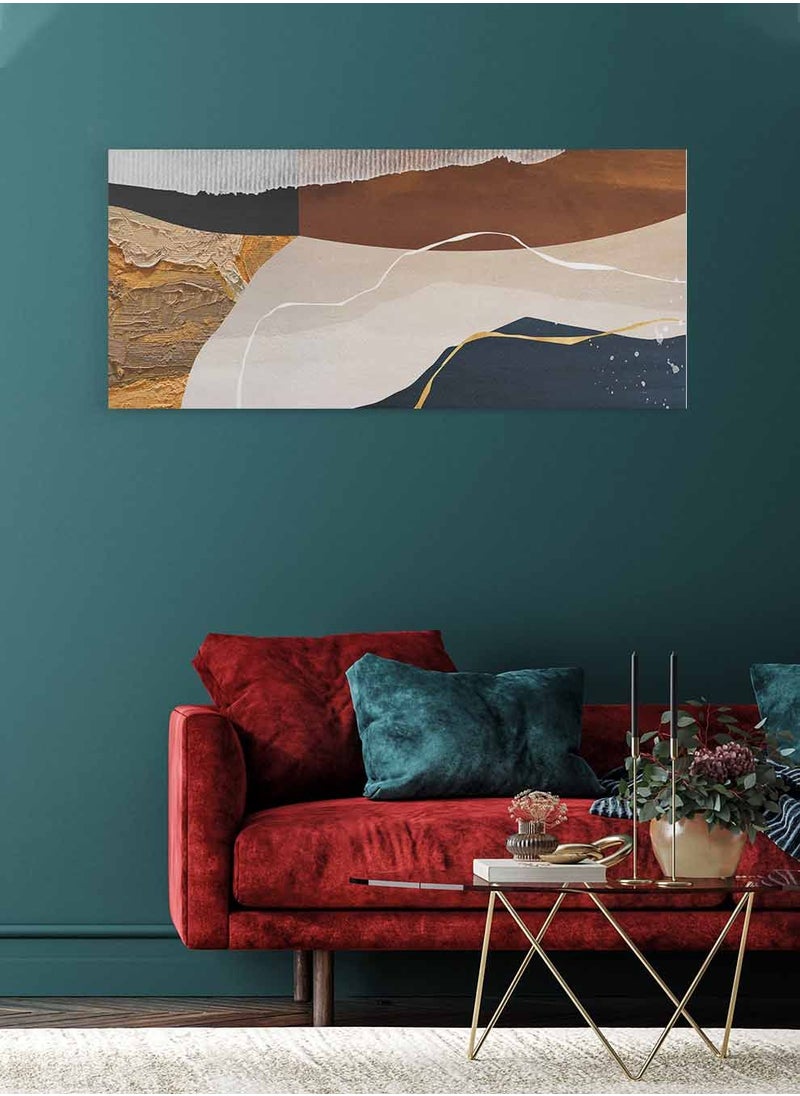 LOWHA - Panorama Canvas Wall Art Stretched Over Wooden Frame with Abstract Art Painting - Image 1