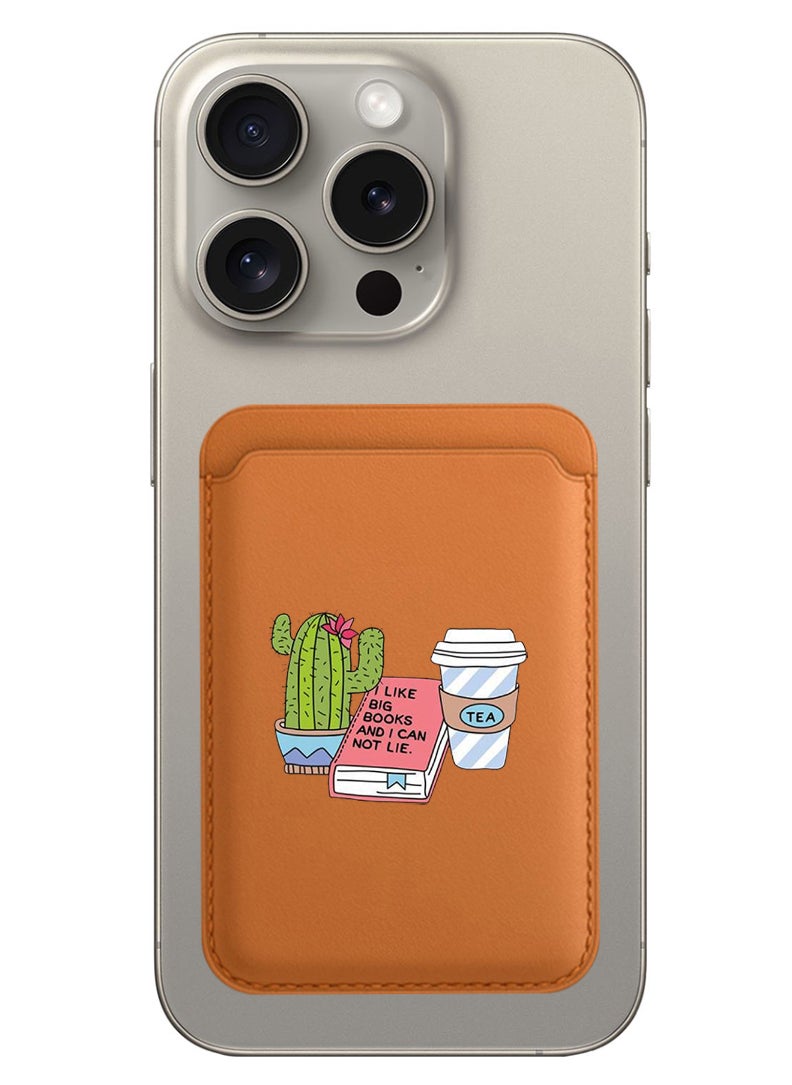 Theodor - Magnetic Wallet, Compatible with MagSafe Wallet, for iPhone Wallet, for iPhone 16/15/14/13/12 Series, Not for iPhone 13/12 mini, 3 Card Holder, Vegan Leather, Brown - cactus coffee books - Image 1