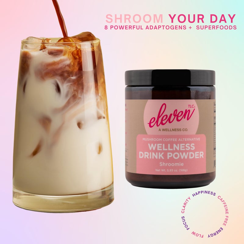 Eleven TLC, Shroomie Master Mind Coffee Substitute, Caffeine-Free Energy, 8 Mushrooms + Superfoods, Developed by MD, Non-Reactive Glass Jar - Image 2