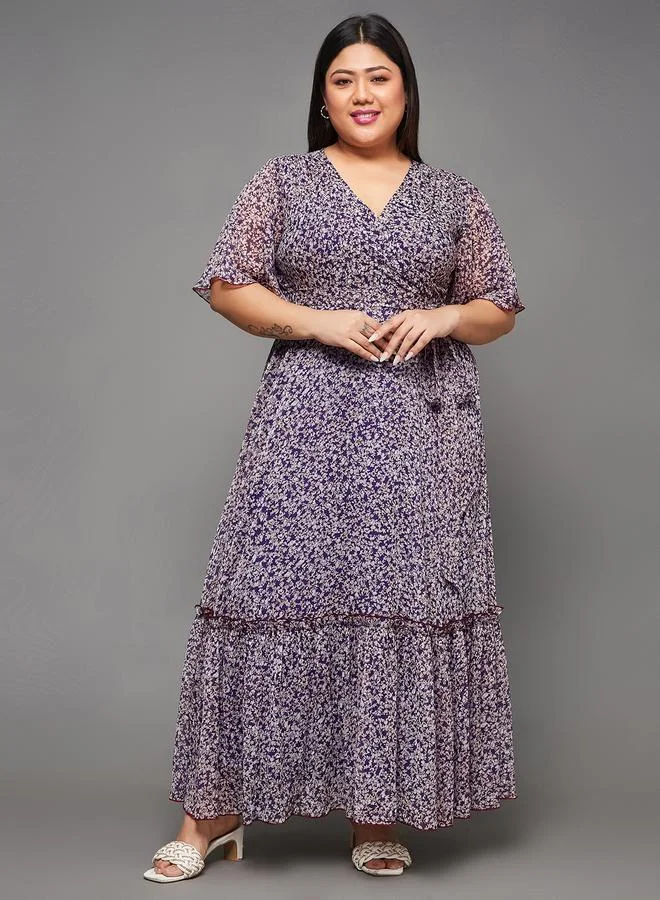 Miss Chase Miss Chase Plus Size Floral Print Maxi Dresses