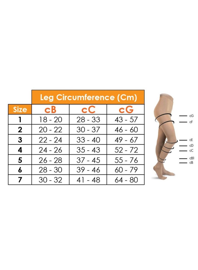 GO SILVER Knee High, Compression Socks, Class 2  (23-32 mmHG) Closed Toe Flesh - Image 3