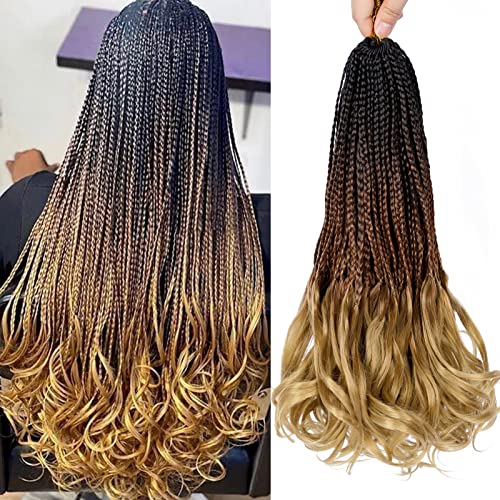 Dorsanee French Curl Crochet Braids Hair 14 Inch 6 Packs Goddess Box Braids Curly Wavy Ends Braiding Hair 1B3027