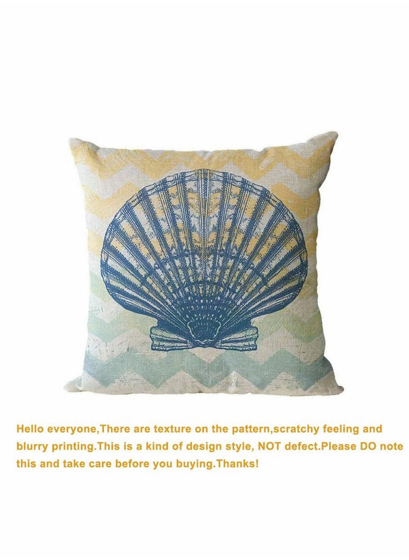 Excefore Decorative Throw Pillow Covers Pack of 4, Waterproof Cushion Covers, Perfect to Outdoor Patio Garden Living Room Sofa Farmhouse Decor (18x18 Inches) (Starfish Seahorse)  - Image 2