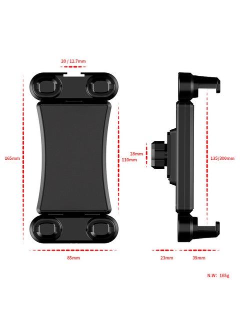 Large Horizontal And Vertical Rotating Double Stretch Plate Clip Outdoor Pan-tilt Shake Live Tripod Mounting Chuck-Color:Mobile Phone Tablet Clip + Card Position (card Position Is Packaged Separately)
