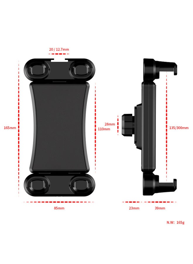 Large Horizontal And Vertical Rotating Double Stretch Plate Clip Outdoor Pan-tilt Shake Live Tripod Mounting Chuck-Color:Mobile Phone Tablet Clip + Card Position (card Position Is Packaged Separately)