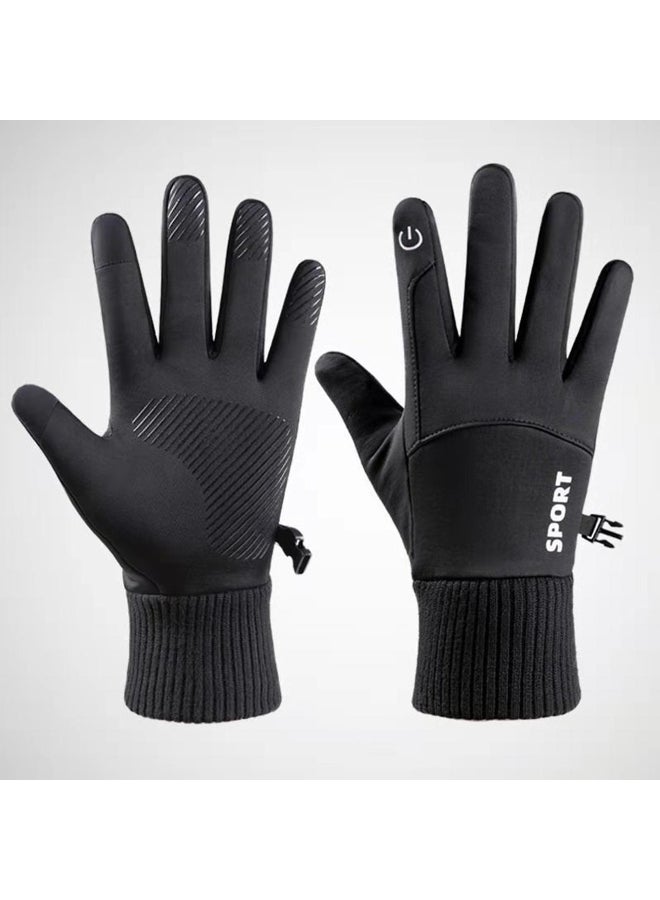Winter Gloves For Men Women Children Glove Outdoor Windproof Gloves Thicken Warm  Unisex Full Finger Gloves 