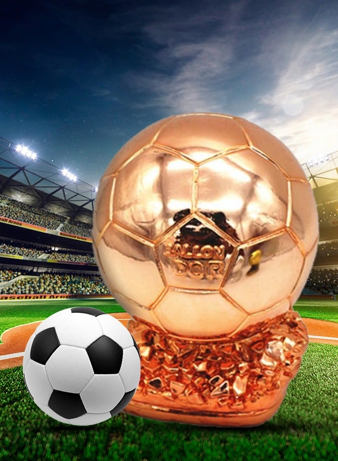 DUNISO Trophy Football Trophy, Golden Ballon Football Trophy, Best Soccer Trophy Resin Replica with Electroplating Process for Office Decorations Fans Gifts and Birthday Gift - Image 1