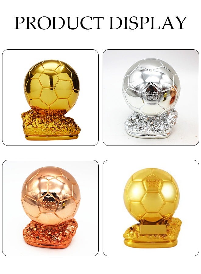 DUNISO Trophy Football Trophy, Golden Ballon Football Trophy, Best Soccer Trophy Resin Replica with Electroplating Process for Office Decorations Fans Gifts and Birthday Gift - Image 3