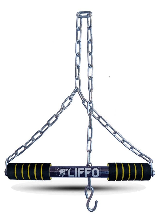 Liffo® Steel Pull Up Chin up Bar, Steel Chin Up, Sangal Rod with Chain Hanging Rod ChinUp Bar, Height Increaser and Pull Exercise with Heavy Duty Chain (4FT) - Image 1