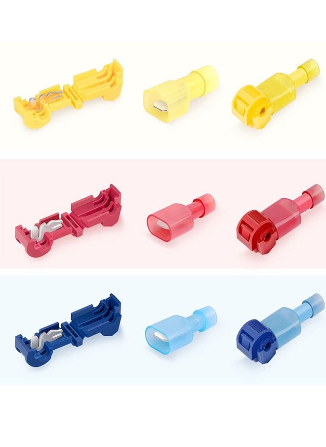 GUSGU 120pcs T-Tap Wire Connectors, Self-Stripping Quick Splice Electrical Wire Terminals, T Taps Self-Stripping Insulated Male Quick Disconnects Spade Terminals Kit for Wiring Automotive  - Image 3