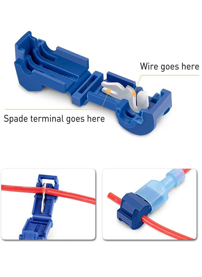 GUSGU 120pcs T-Tap Wire Connectors, Self-Stripping Quick Splice Electrical Wire Terminals, T Taps Self-Stripping Insulated Male Quick Disconnects Spade Terminals Kit for Wiring Automotive  - Image 5