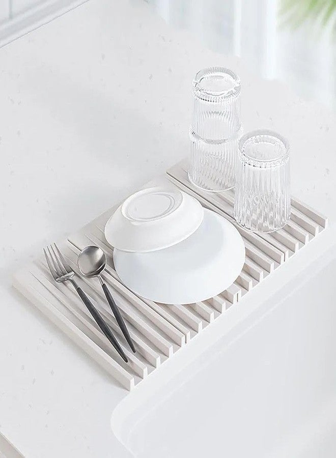 ATETO Foldable Dish Drain Pad | Kitchen Draining Mat | Silicone Dish Drainer Rack | Multifunctional Dish Drying Accessory | for Kitchen Counter/Sink (Pack of 1,Multicolor) - Image 1