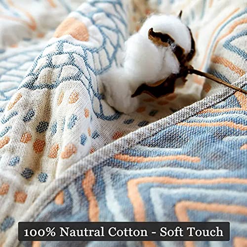 Osunnus Cotton Couch Cover Washable Boho Reversible Throw Sofa Cover Geometric Jacquard Multi-Use Furniture Protector for 2-3 Cushion Sectional L Shaped Sofa Bed Boho Home Decor, 79" x 118" - Image 4