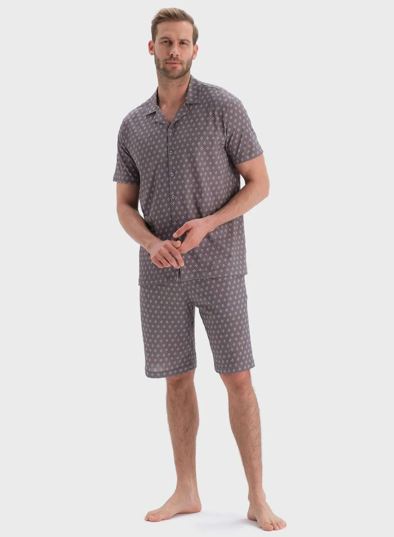 dagi Printed Shirt & Shorts Set