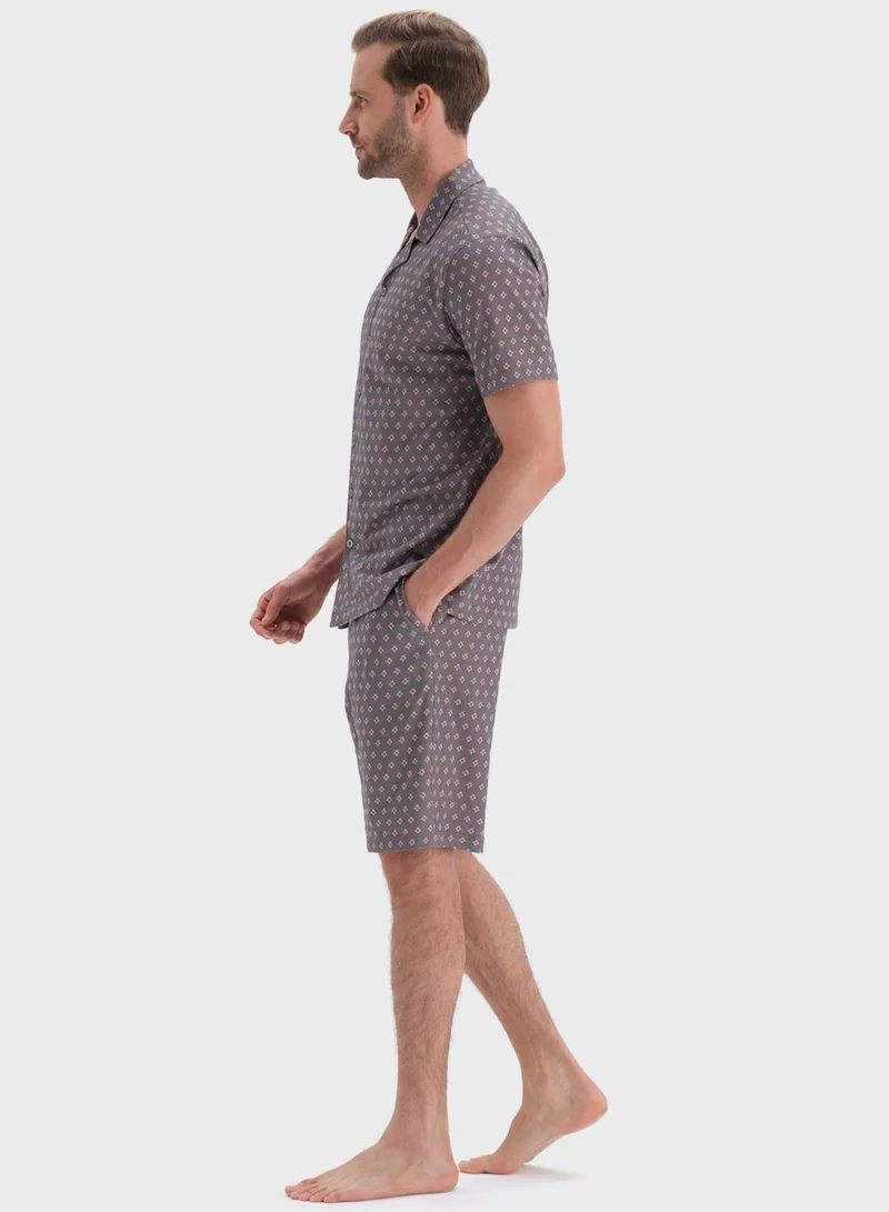 dagi Printed Shirt & Shorts Set