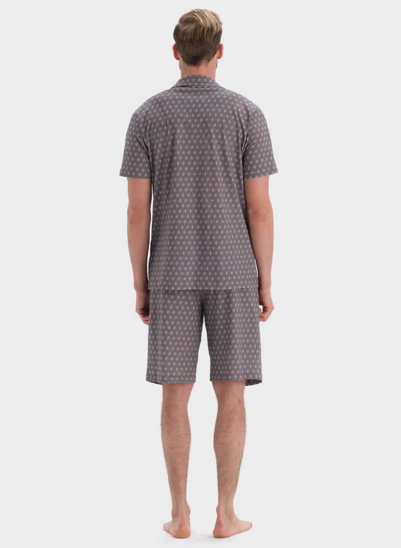 dagi Printed Shirt & Shorts Set