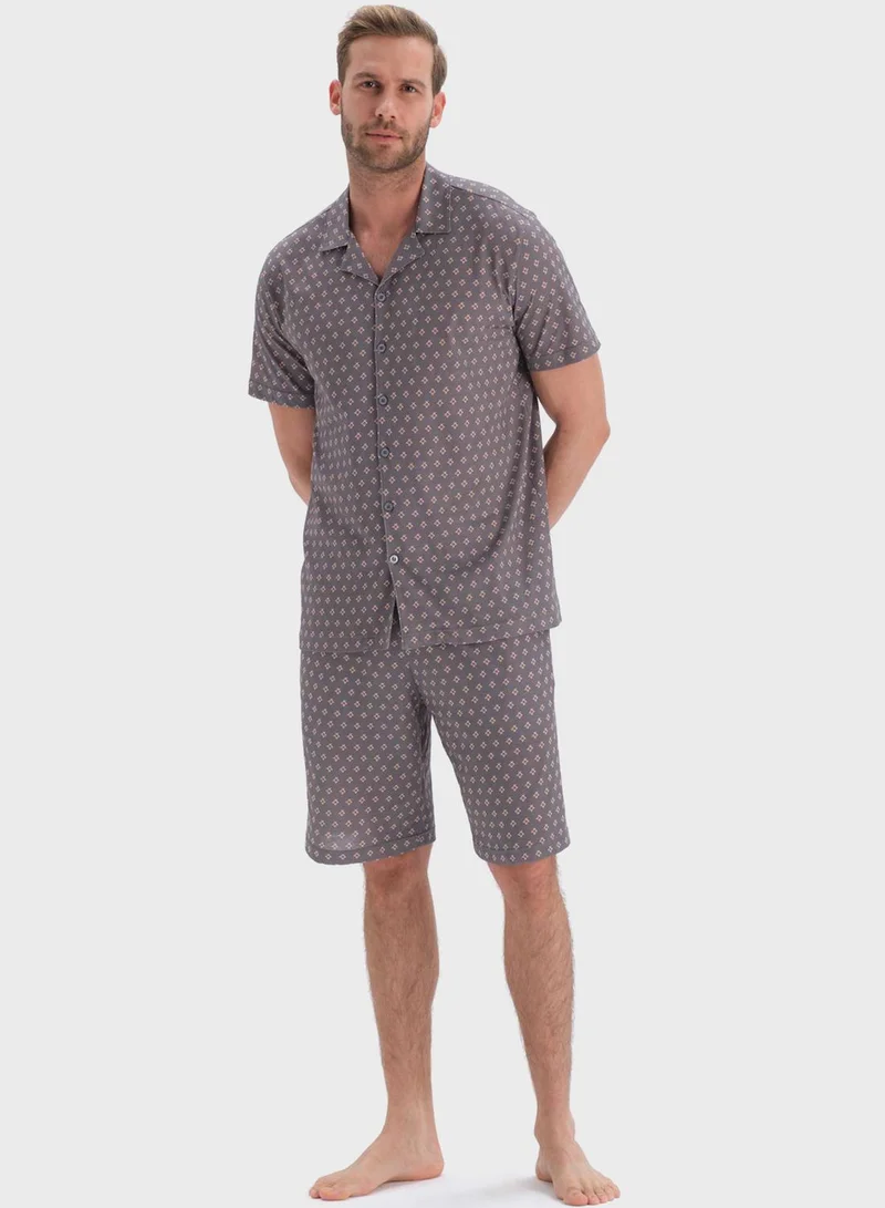 dagi Printed Shirt & Shorts Set