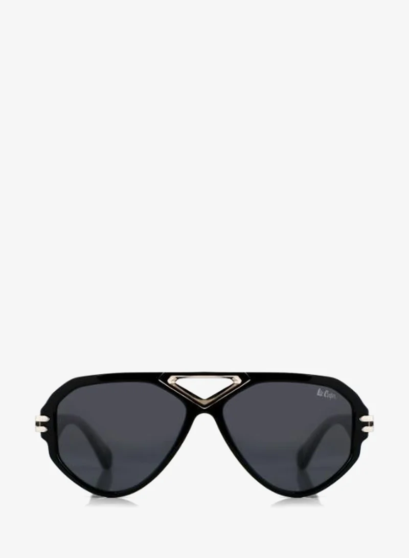 لي كوبر Polarized Sunglasses Black Frame Grey Mirror Lens 57mm  - LCU10242C1
