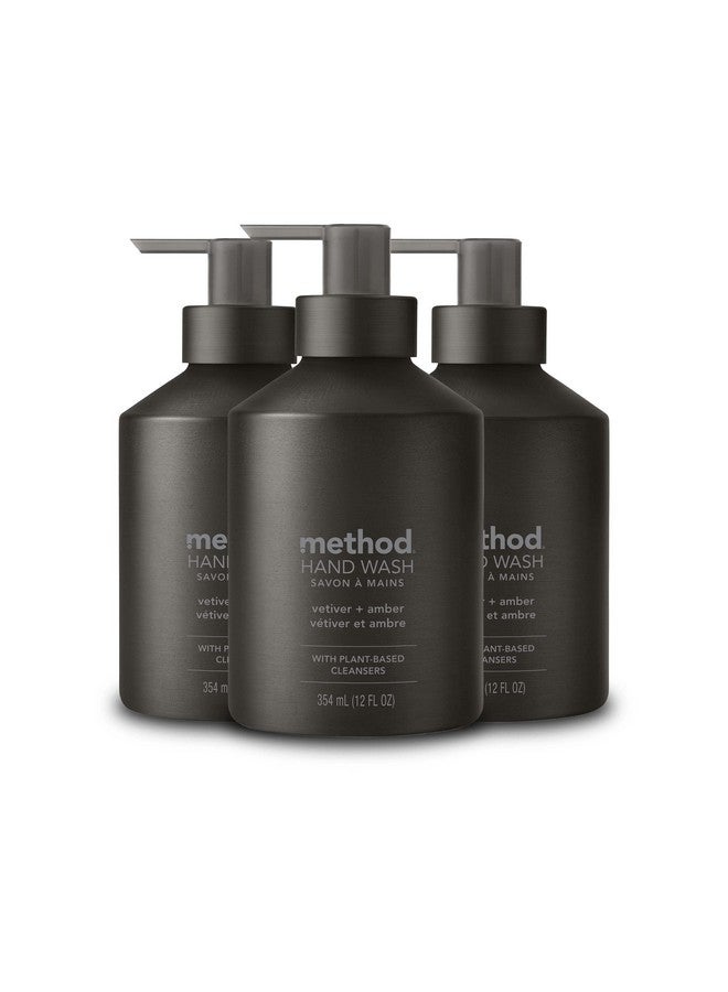 Method Gel Hand Soap, Vetiver + Amber, Reusable Black Aluminum Bottle, Biodegradable Formula, 12 oz (Pack of 3) - Image 1