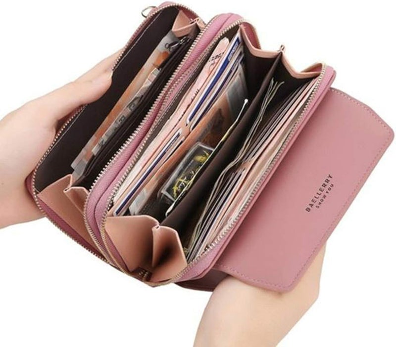 klarako Bag Purse Shoulder Bag Leather Handbag Clutch Satchel Tote Bags Wallet, Pink, Small - Image 2