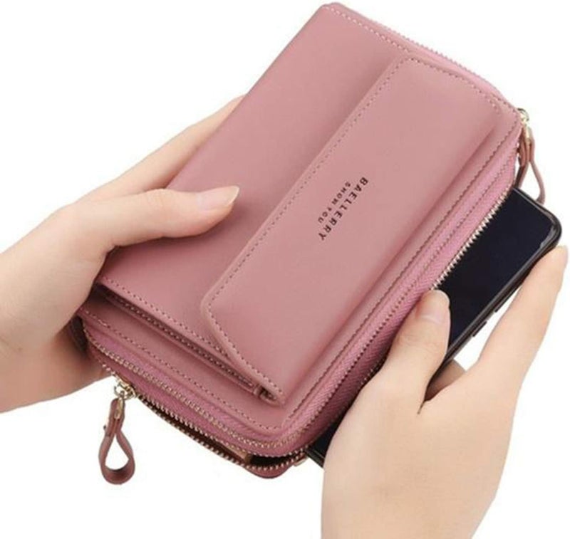 klarako Bag Purse Shoulder Bag Leather Handbag Clutch Satchel Tote Bags Wallet, Pink, Small - Image 4