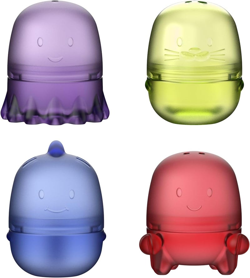 Ubbi Translucent Interchangeable Bath Toys for Baby and Toddler, Colorful Mix and Match Baby Bathtub Toys, Set of 4 - Image 1