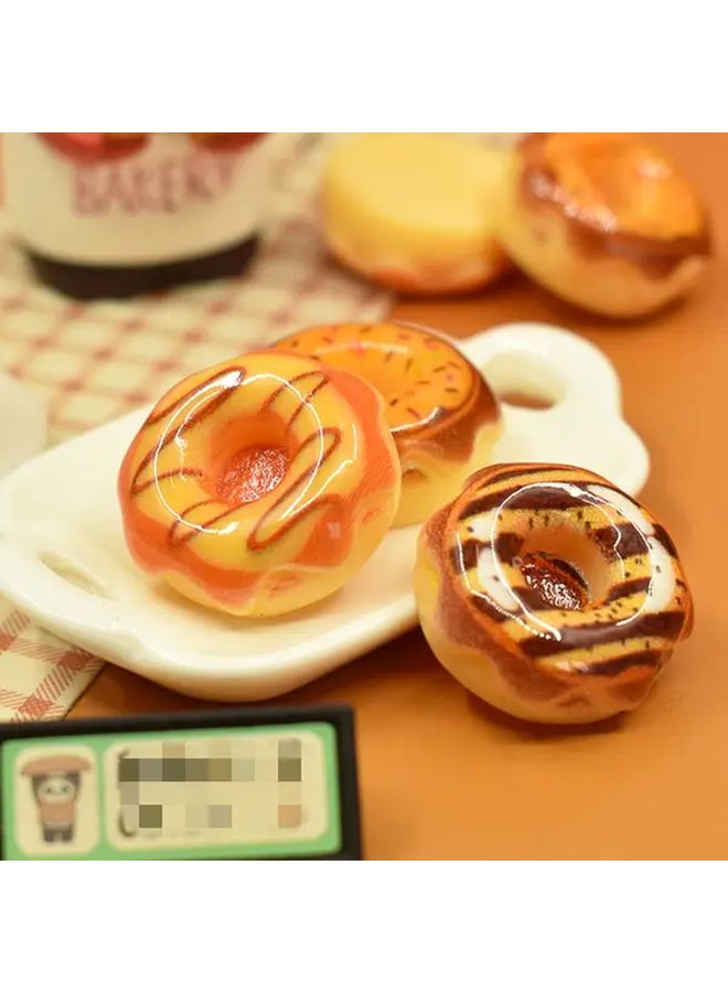 3pcs Dollhouse Mini Donut Prop Set Realistic Bakery Decor Random Styles - Image 5