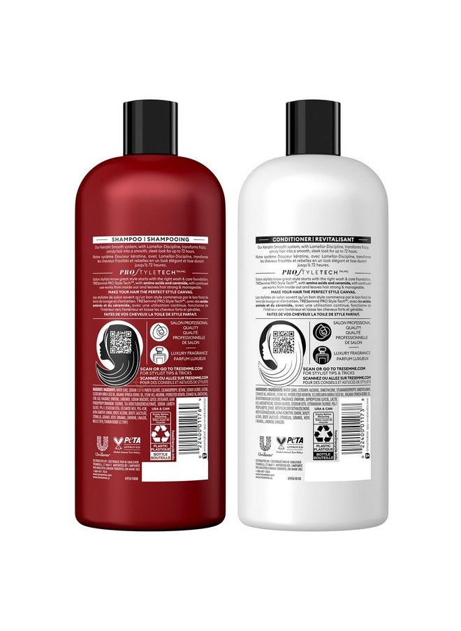 TRESemmé TRESemmé Shampoo and Conditioner, Keratin Smooth - Anti-Frizz Hair Products for Sleek Hair, 28 Oz Ea  - Image 2
