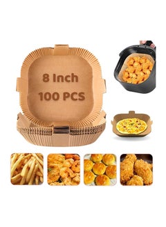 Generic Air Fryer Disposable Paper Liners,100Piece Air Fryer Liners Square, Air Fryer Paper Liner For Microwave, Nonstick Greaseproof Paper For Air Fryer Compatible (8In)  - Image 1