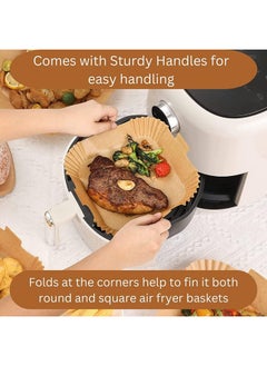 Generic Air Fryer Disposable Paper Liners,100Piece Air Fryer Liners Square, Air Fryer Paper Liner For Microwave, Nonstick Greaseproof Paper For Air Fryer Compatible (8In)  - Image 3
