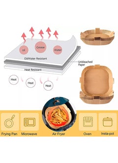 Generic Air Fryer Disposable Paper Liners,100Piece Air Fryer Liners Square, Air Fryer Paper Liner For Microwave, Nonstick Greaseproof Paper For Air Fryer Compatible (8In)  - Image 4