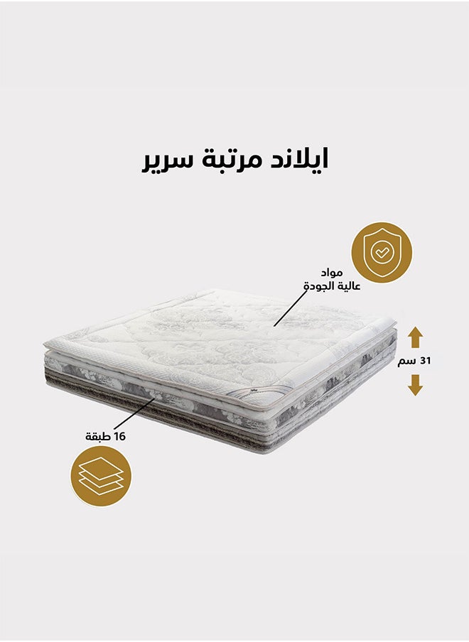 أمريكان بولو ايلاند | مرتبة سرير متعددة الطبقات 16 طبقة ارتفاع 31 سم قياس كوين - 150x190 سم - بيج  - Image 3