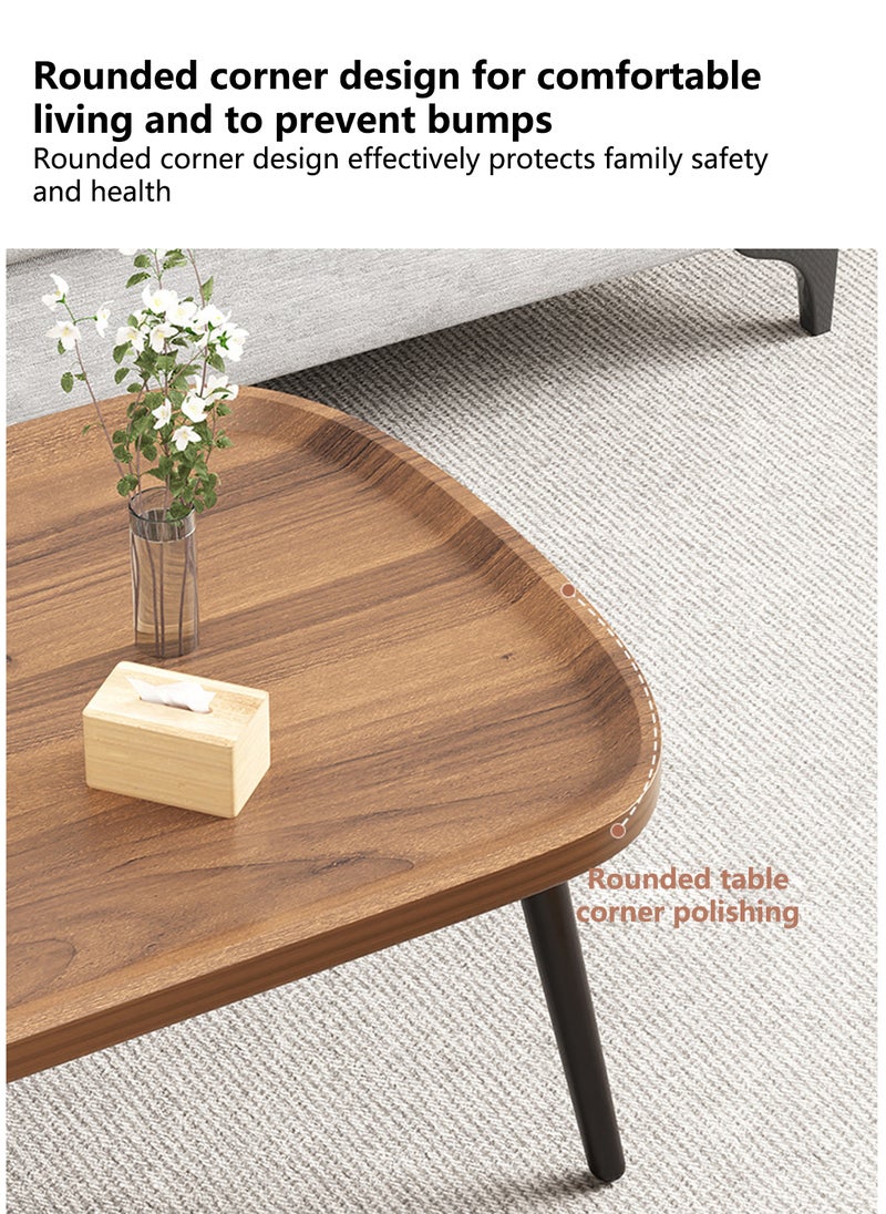 شاربدو طاولة قهوة من خشب الجوز، طاولة جانبية للأريكة الحديثة مناسبة لغرفة المعيشة والمكتب المنزلي والمقهى 120*60*48 سم - Image 5