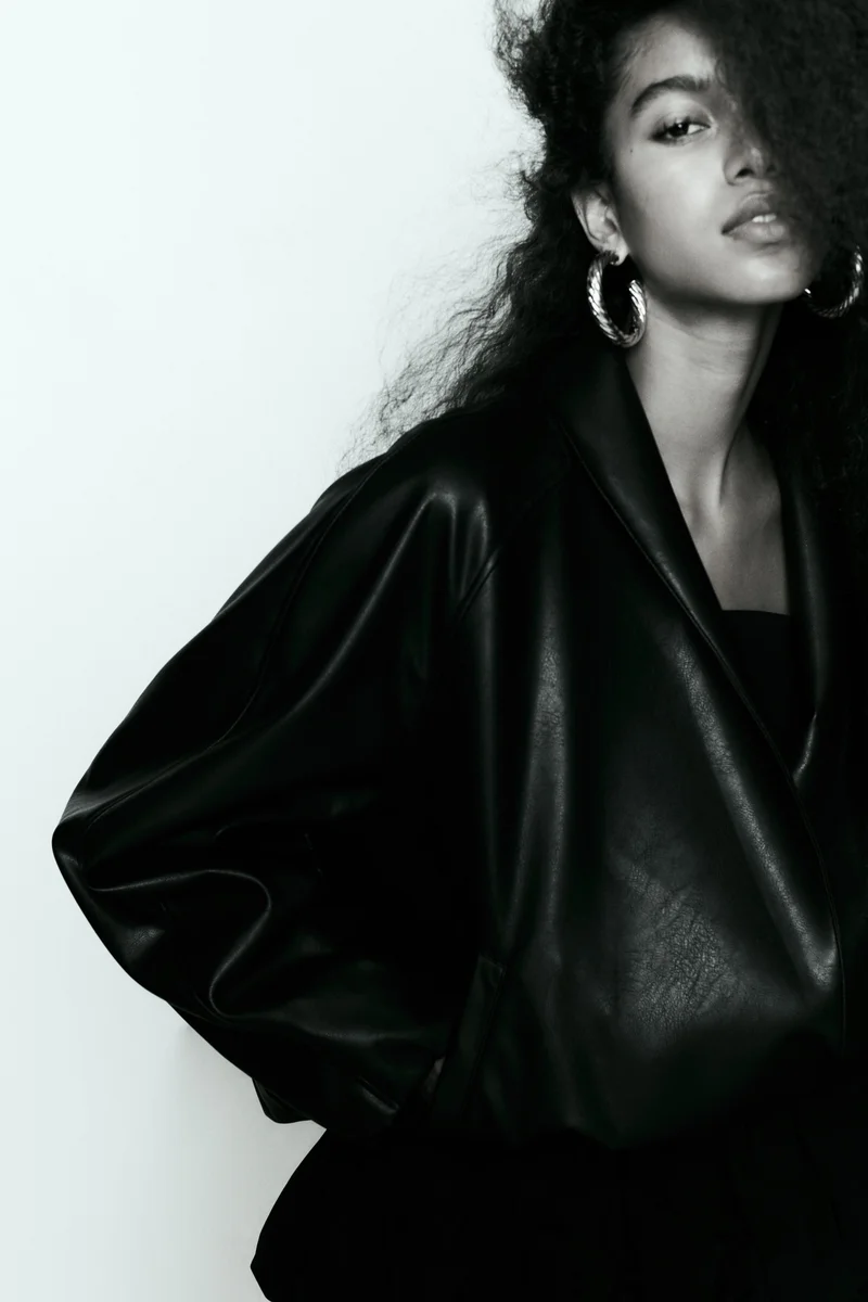 Coated shawl-collared jacket