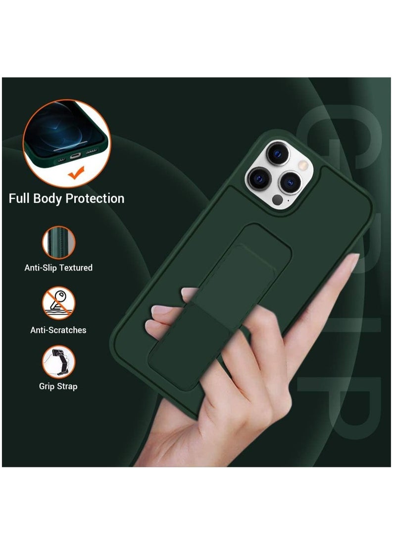 ELTRAZONE Compatible with iPhone 12 Pro Max Case, Magnetic Sturdy Kickstand Phone Holder Case, [Vertical and Horizontal Stand] Lightweight Non Slip Hand Strap Cover - Image 3