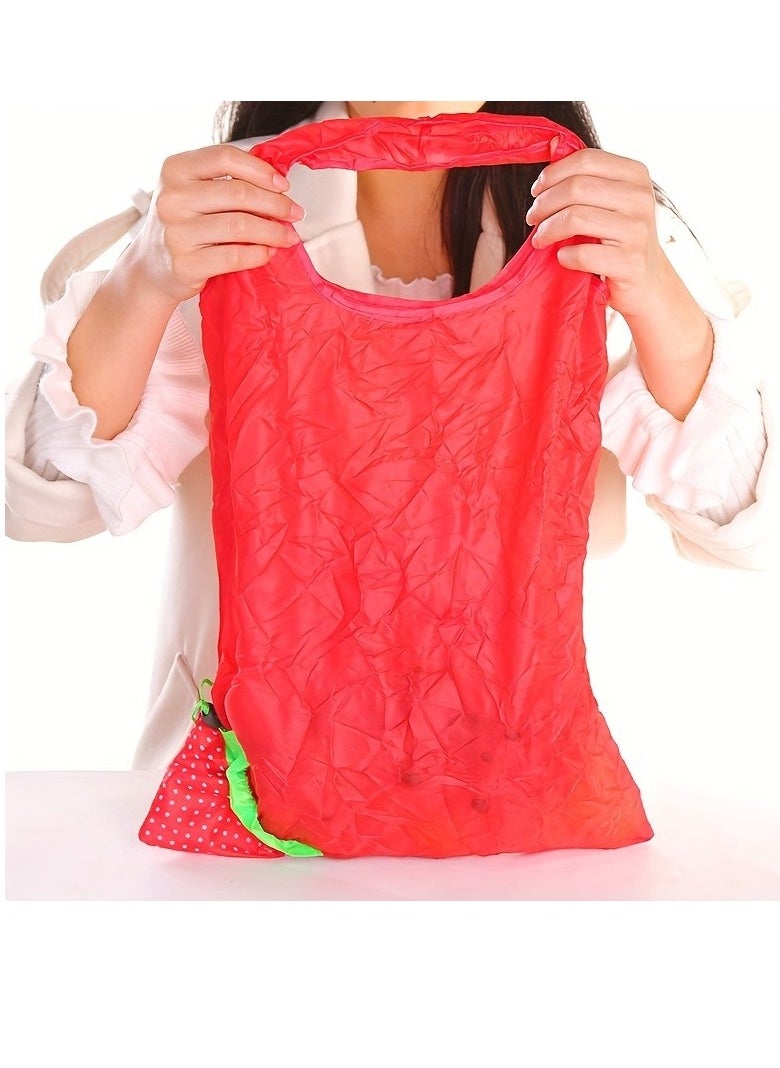 Generic 1Pcs Grocery Bags Foldable, Creative Drawstring Bag Cartoon Strawberry Shaped Shopping Bag Durable Strawberry Tote Bag for Shopping Travel Reusable Shopping Bags （Random)  - Image 5