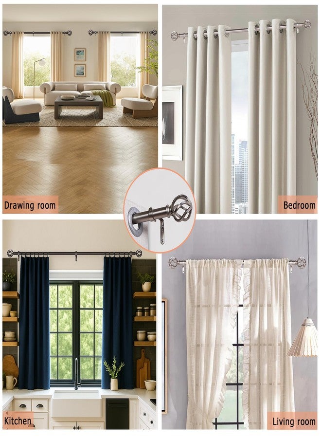 WORLD RODS Curtain Rods for Windows 18 to 88 inches, 1 Inch Modern Metal Drapery Rods, Adjustable Heavy Duty Curtain Pole with Twisted Cage Finial(18"-88"Satin Nickel) - Image 5