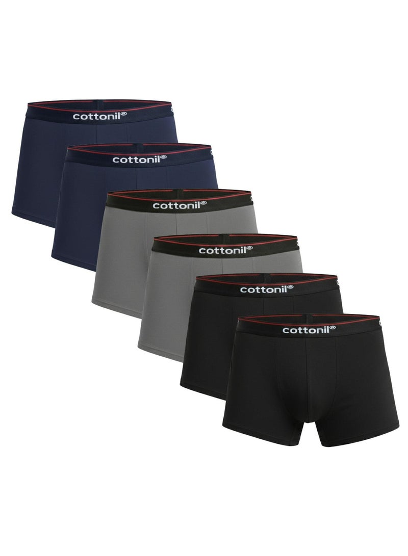 كوتونيل قطونيل باك 6 قطع بوكسر رجالي افري داي قطن الوان اسود رمادي كحلي - Image 1