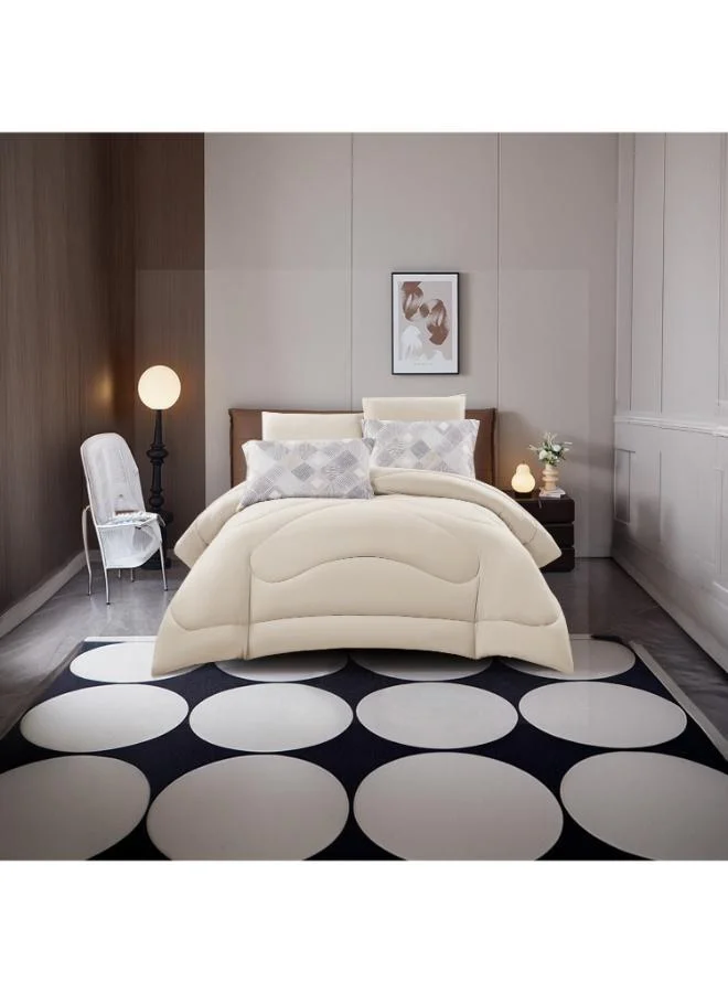 Unique Home Lifestyle Super King Geometric 6 Piece Reversible Comforter Set -260x240cmss