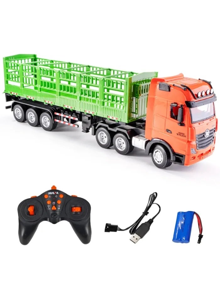 HUINA 1312 1:18 Scale Remote Control Tractor Truck Transport Vehicle with Lights and Sound - Image 1