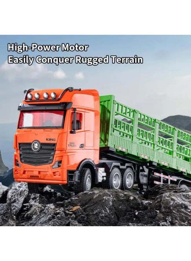 HUINA 1312 1:18 Scale Remote Control Tractor Truck Transport Vehicle with Lights and Sound - Image 4
