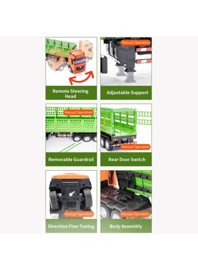 HUINA 1312 1:18 Scale Remote Control Tractor Truck Transport Vehicle with Lights and Sound - Image 3
