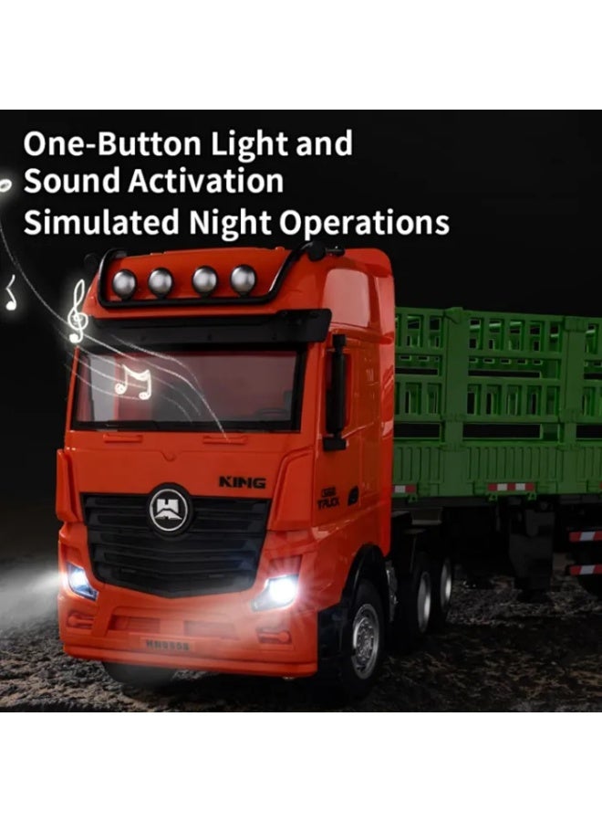 HUINA 1312 1:18 Scale Remote Control Tractor Truck Transport Vehicle with Lights and Sound - Image 2