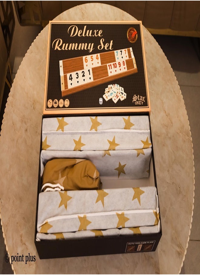 Star - DELUXE WOODEN RUMMY SET / Dark Color - Image 1