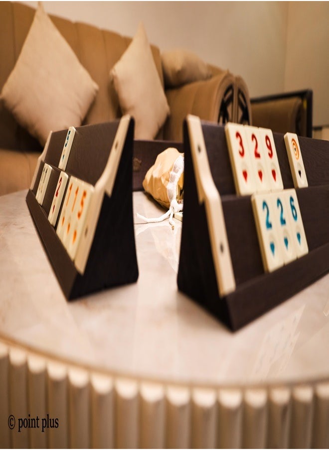 Star - DELUXE WOODEN RUMMY SET / Dark Color - Image 1