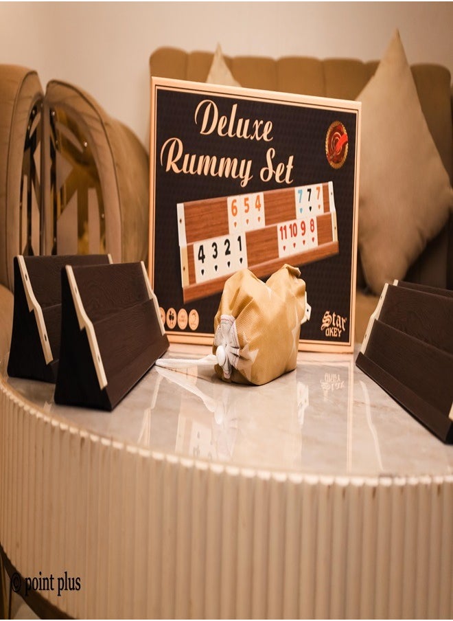 Star - DELUXE WOODEN RUMMY SET / Dark Color - Image 1