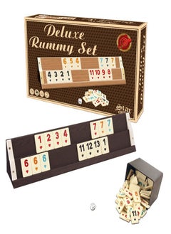 DELUXE WOODEN RUMMY SET / Dark Color