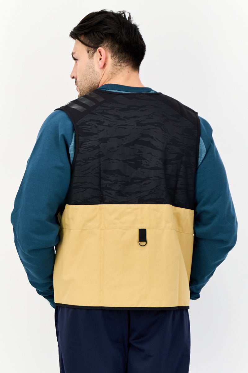 Adidas Men Sportswear Fit Sleeveless Outdoor Jackets Vest, Black/ khaki - Image 3