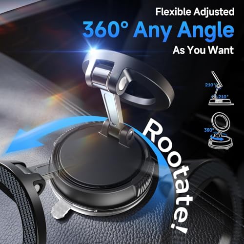 MENTAL GENTLE Vacuum Magnetic Suction Phone Holder 360° Reinforced Strong 42kg Ultra Suction Cup Phone Mount for MagSafe Cell Phone Holders for Your Car, Gym, or Mirror Mount for Android and iPhone - Image 5