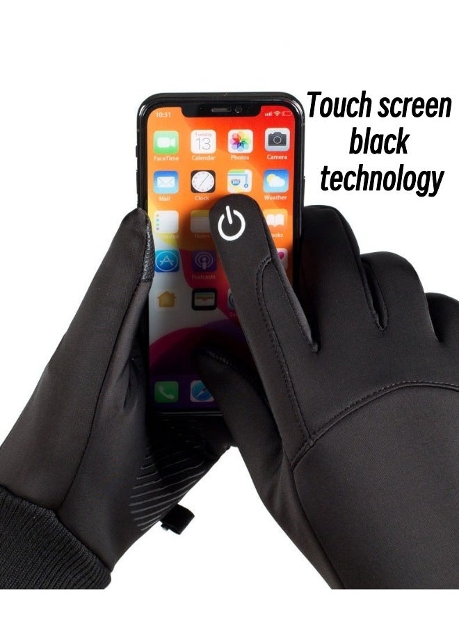 SPORT Winter Gloves for Men and Women Touch Screen Gloves Outdoor Winter Sports Gloves Cold Weather Warm Gloves Frozen Work Gloves Suitable for Running Driving Cycling Work Hiking Black  - Image 5